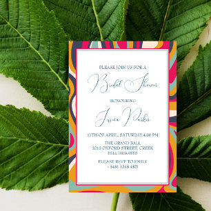 Invitation Fête des mariées classique marbrée moderne