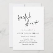 Invitation Fête des mariées classique noir et blanc élégant (Devant)