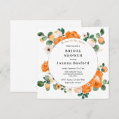 Invitation Fête des mariées Clementine et Orange White Blosso (Devant / Derrière)