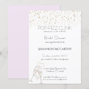 Invitation Fête des mariées Clink Pop Fizz