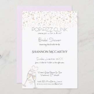 Invitation Fête des mariées Clink Pop Fizz