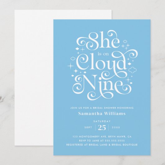 Invitation Fête des mariées Cloud 9 (Devant / Derrière)