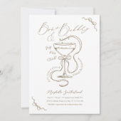 Invitation Fête des mariées Cocktail à la main et à la boule (Devant)