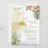 Invitation Fête des mariées Cocktail Chose Fleur tropicale (Devant)