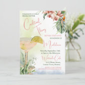 Invitation Fête des mariées Cocktail Chose Fleur tropicale (Debout devant)