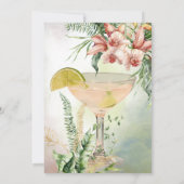 Invitation Fête des mariées Cocktail Chose Fleur tropicale (Dos)