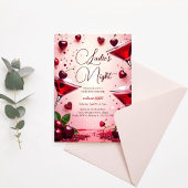 Invitation Fête des mariées Cocktail Dames Night Cherry