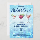 Invitation Fête des mariées Cocktail Pool Party (Devant)