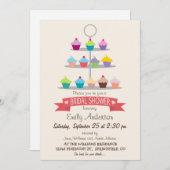 Invitation Fête des mariées Colorée Cupcake Tree (Devant / Derrière)
