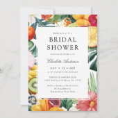 Invitation Fête des mariées colorée d'aquarelle tropicale (Devant)