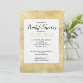 Invitation Fête des mariées Confetti à étincelle dorée (Debout devant)