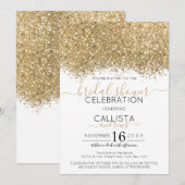 Invitation Fête des mariées Confetti de luxe Parties scintill (Devant / Derrière)