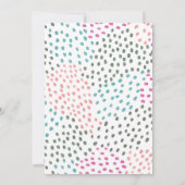 Invitation Fête des mariées Confetti Turquoise rose coloré (Dos)