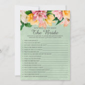 Invitation Fête des mariées Connaissez-Vous Bien Le Jeu De Ma (Devant)