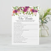 Invitation Fête des mariées Connaissez-Vous Bien Le Jeu De Ma (Debout devant)