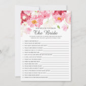 Invitation Fête des mariées Connaissez-Vous Bien Le Jeu De Ma (Devant)