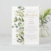 Invitation FÊTE DES MARIÉES cool EN FELEAFY VERT FOLIAGE EN C (Debout devant)