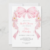 Invitation Fête des mariées coquette à arc floral rose (Devant)