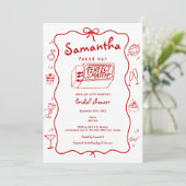 Invitation Fête des mariées coquette à main parfaite (Debout devant)