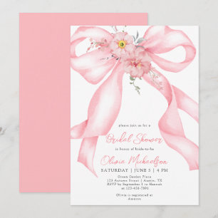 Invitation Fête des mariées Coquette Boho Bow Boho Rose Flora
