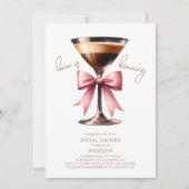 Invitation Fête des mariées Coquette Bow Espresso Martini (Devant)