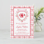 Invitation Fête des mariées Coquette Cherry Monogam (Debout devant)