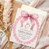 Invitation Fête des mariées Coquette Chic Bow Rose