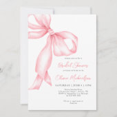 Invitation Fête des mariées coquette de boîte de ruban rose p (Devant)