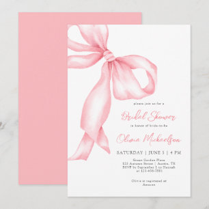 Invitation Fête des mariées coquette de boîte de ruban rose p