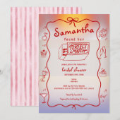 Invitation Fête des mariées Coquette du coucher de soleil Doo (Devant / Derrière)