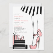 Invitation Fête des mariées Coquette Rose Bow (Devant)