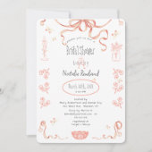 Invitation Fête des mariées Coquette Vintage Cameo (Devant)