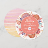 Invitation FÊTE DES MARIÉES | Coquillages Pastel Watercolor (Devant / Derrière)