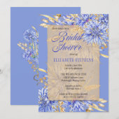 Invitation Fête des mariées - Cornflower Blue Fleurs sauvages (Devant / Derrière)