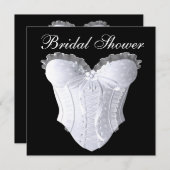 Invitation Fête des mariées Corset blanche N'importe quel Arr (Devant / Derrière)