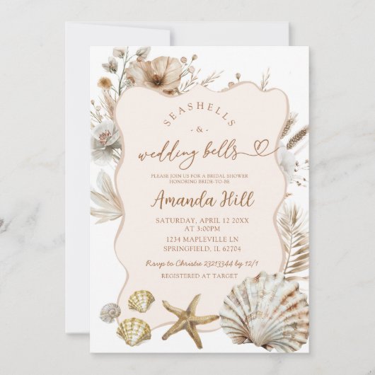 Invitation Fête des mariées côtière de Boho Summer Beach (Devant)