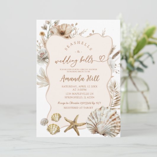 Invitation Fête des mariées côtière de Boho Summer Beach (Debout devant)