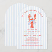 Invitation Fête des mariées côtière de homard du Maine Squeez (Devant / Derrière)