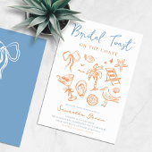 Invitation Fête des mariées côtière de Scribble