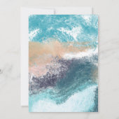 Invitation Fête des mariées côtière des vagues bleues éclabou (Dos)