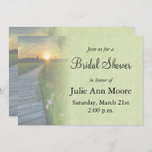 Invitation Fête des mariées coucher de soleil (Devant / Derrière)