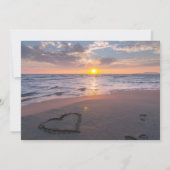 Invitation Fête des mariées coucher de soleil Blue & Golden B (Dos)