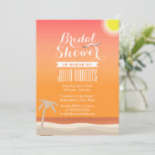 Invitation Fête des mariées coucher de soleil sur la plage d' (Debout devant)