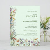 Invitation Fête des mariées couleur Fleur sauvage aquarelle (Debout devant)