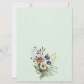 Invitation Fête des mariées couleur Fleur sauvage aquarelle (Dos)