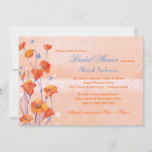 Invitation Fête des mariées couleur Saumon Red Poppy