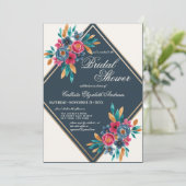 Invitation Fête des mariées Country Fall Gold Watercolor Flow (Debout devant)