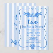 Invitation Fête des mariées Couples de poisson moins bleu des (Devant / Derrière)