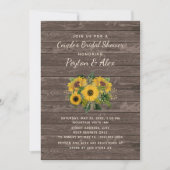 Invitation Fête des mariées Couples Fleurs de soleil en bois  (Devant)