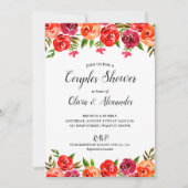 Invitation Fête des mariées Couples Floraux Aquarelle (Devant)